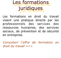 Les formations juridiques