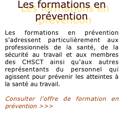 Les formations en prvention