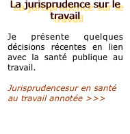 La jurisprudence sur le travail