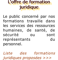 L'offre de formation juridique