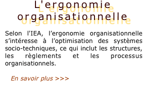 L'ergonomie organisationnelle