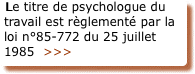 Le titre de psychologue du