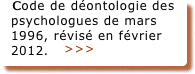 Code de dontologie des psychologues